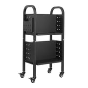 Rolling Book Cart, 150 lbs Capacity, Library Cart with Wheels