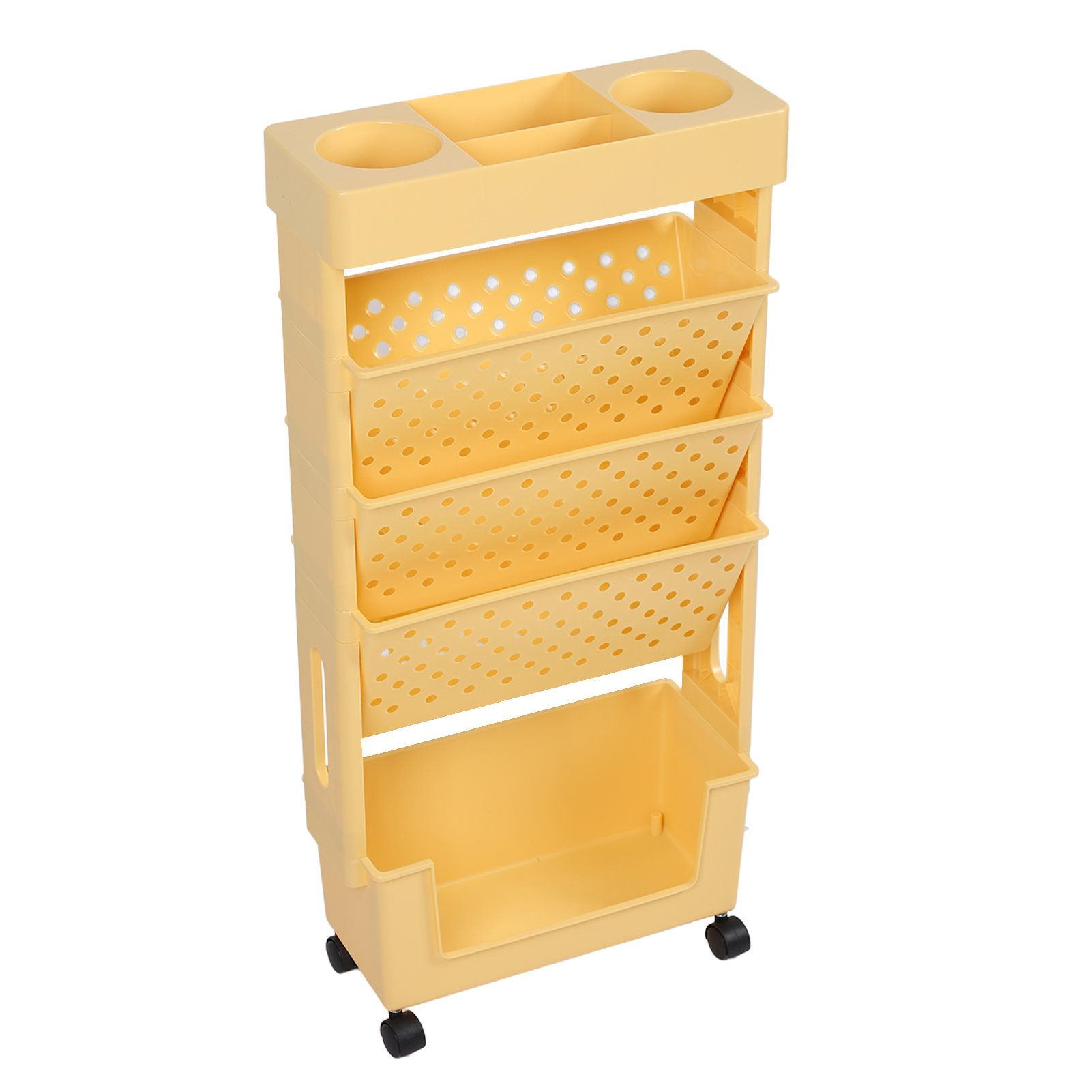 Rolling Book Cart, Movable Storage Bookshelf Bookcase With Wheels, File