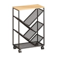thumbnail image 1 of Rolling Bookcase with Wheels Mobile Storage Cart for Books Magazines Albums in Living Room Office Dorm, 1 of 9