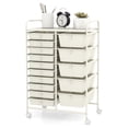 thumbnail image 1 of Rolling Cart with 15 Drawers, Rolling Drawer Organizer Cart w/Lockable Wheels, Removable & 2-Sized Storage Drawers, Art Cart for School Home Art Supplies File Scrapbook, 1 of 8
