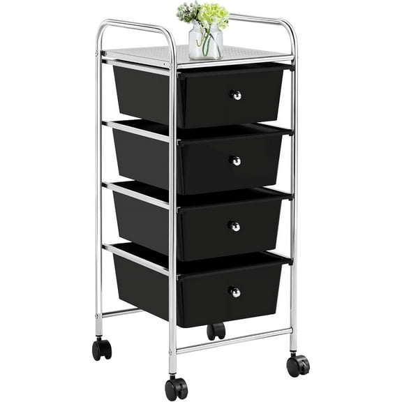 Rolling Cart Organizer Plastic Trolley with ， Storage Drawers Utility Cart on Wheels Art Craft Organizer Ample Storage Space