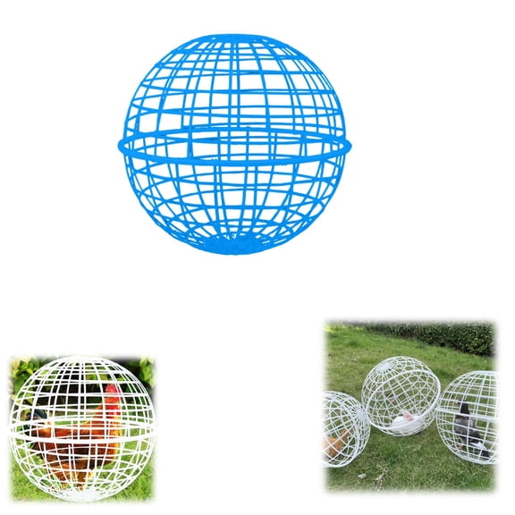 Rolling Chicken Coop Balls, Multi-Size Plastic Portable Round Safety Balls, Outdoor Farm Use for Chickens Rabbits Birds Pigeons & More, Anti-Dog Bite Protection,Blue