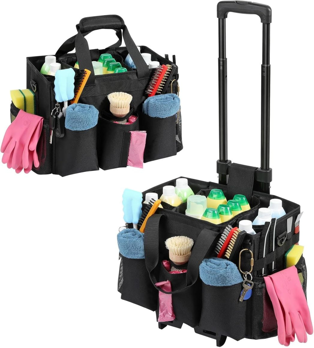 Large Rolling Cleaning Caddy Bag With Wheels, With - View #2