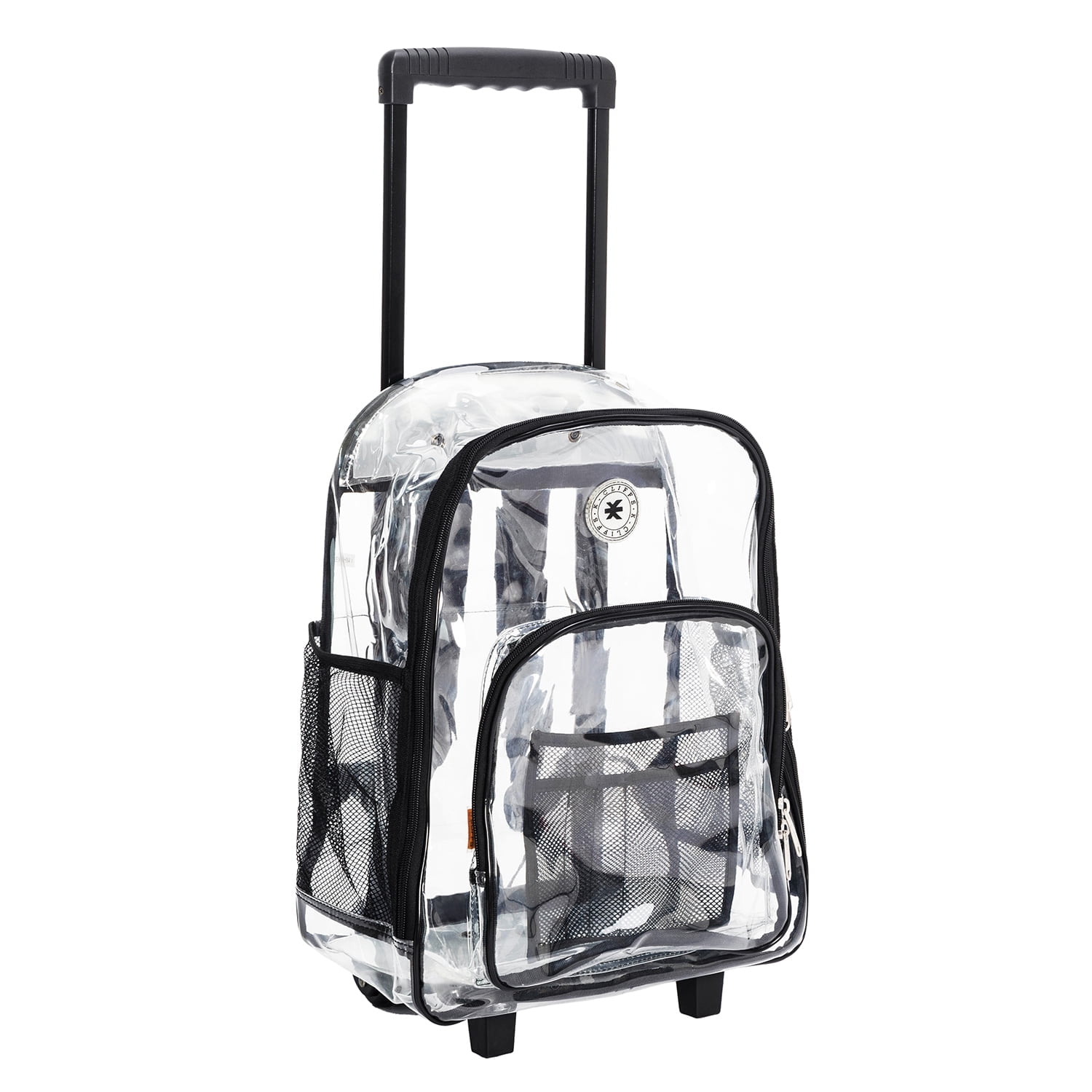 Clear backpack with wheels sale