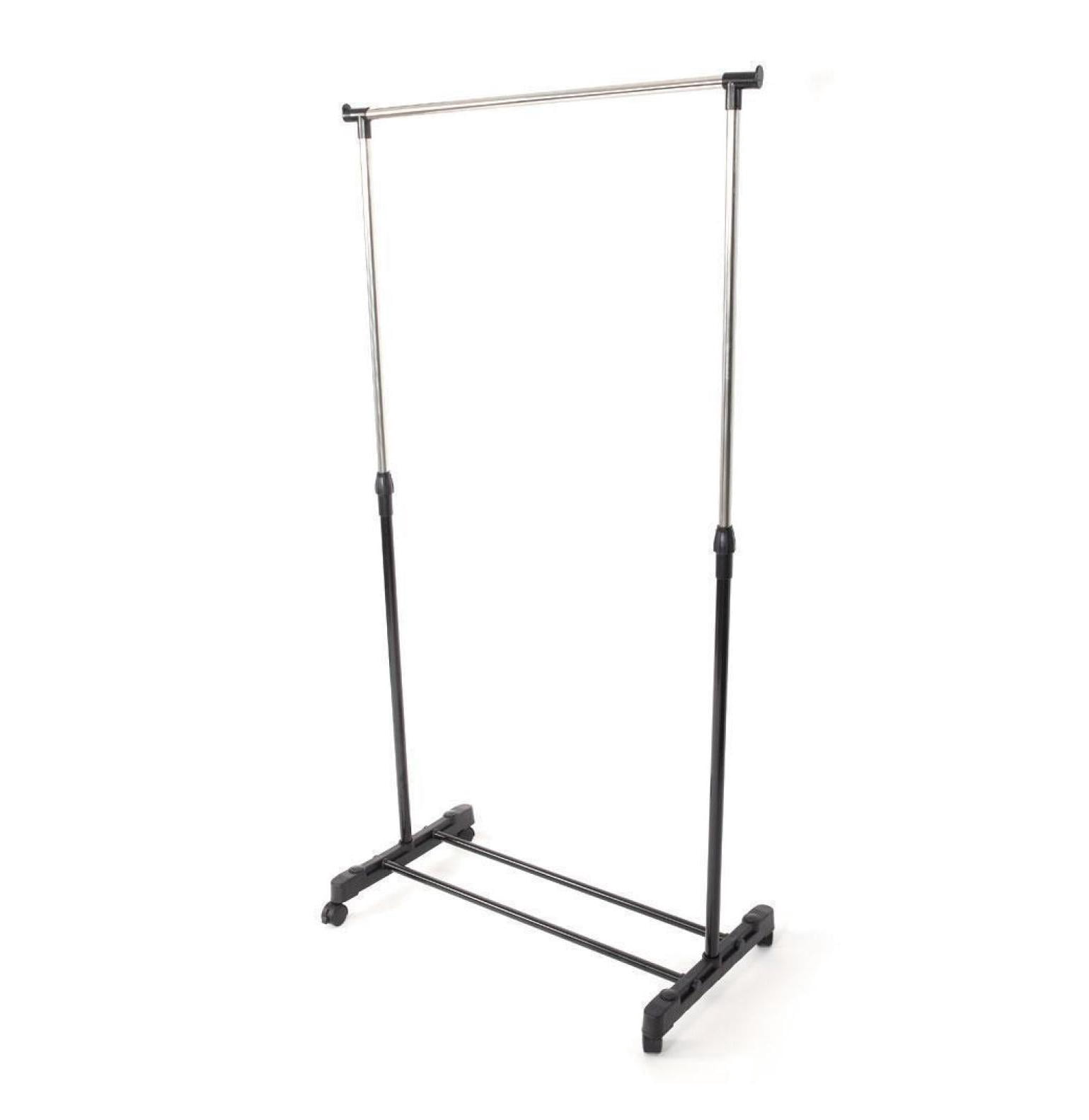 Rolling Clothes Rack Single/Double Rail Hanging Garment Bar Display ...