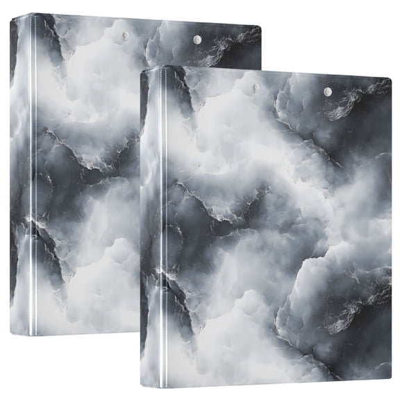 Rolling Cloud Marble Hardcover 3 Ring Binder 1.5” Round Rings Letter Size Paper Pockets for School Office Supplies