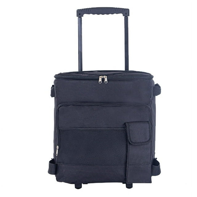 Rolling Cooler, HDJ 43L Large Leakproof Soft Cooler Bag with Wheels and Handle for Beach Camping Patio Travel Outdoor, Black