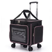 Rolling Craft Bag,Large Rolling Teacher Tote Bag with Laptop Compartment,Detachable Dolly,Roller Scrapbook Tote Bag Sewing Machine Storage Tote for Women,Craft,Teaching,Office, 5 Wheels, 17.3"