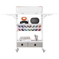 thumbnail image 1 of Rolling Craft Cart with 14 Vinyl Roll Holders and 2 Drawers, Foldable Storage Table Organizer on Wheels for Sewing, Art Supplies, Craft Room, 1 of 6