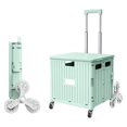 Rolling Crate with Wheels for Teachers, Foldable Stair Climber Cart