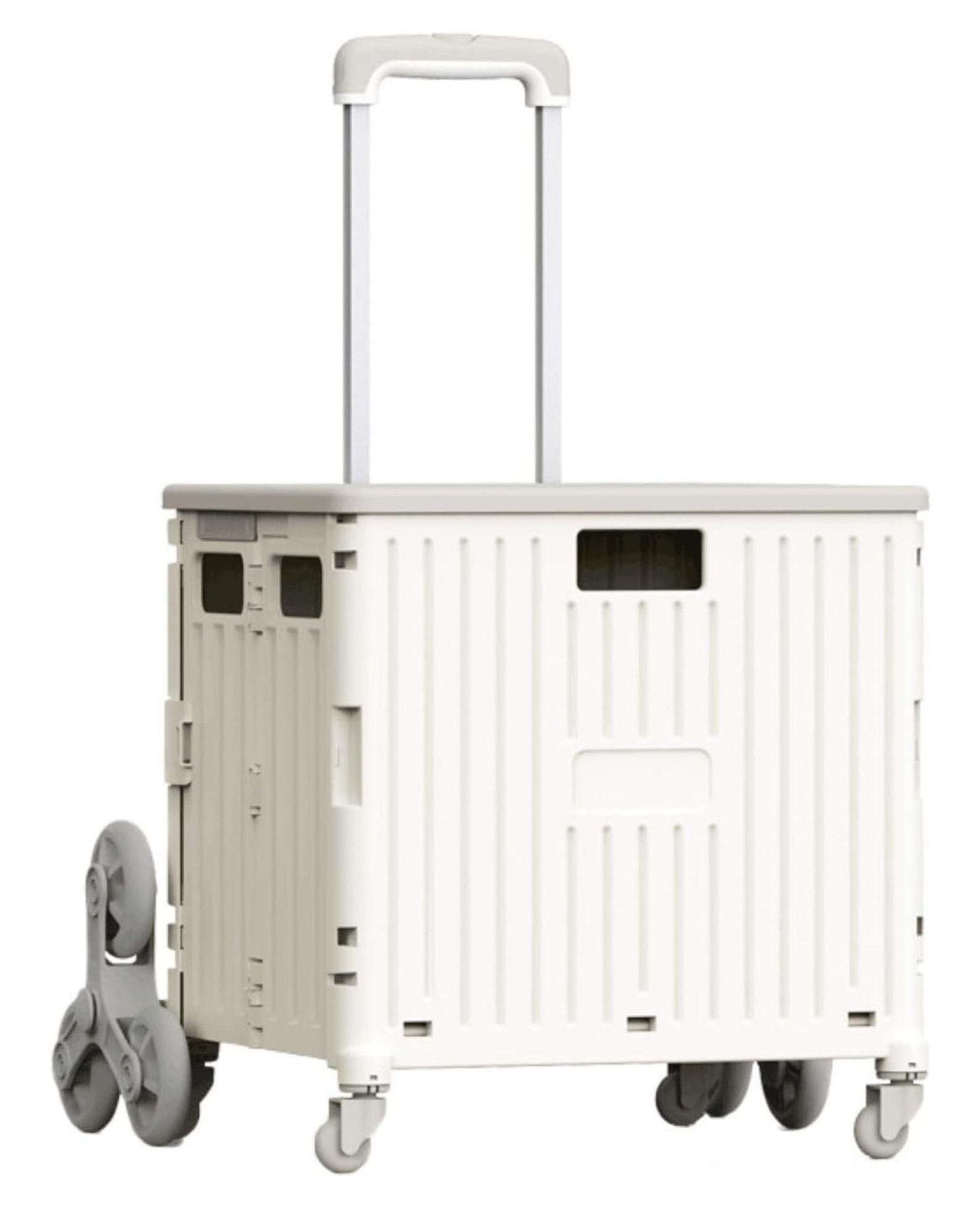 Rolling Crate With Wheels For Teachers, Foldable Stair Climber Cart