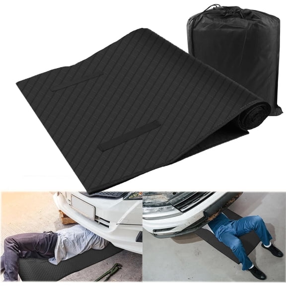 Rolling Creeper Mat, Under Car Repair Mat, 60x28 Inch Portable Creeper Rolling Pad with Storage Bag, Foldable Mechanics Mat for Low Clearance, Auto Repairing Tool for Working On The Ground