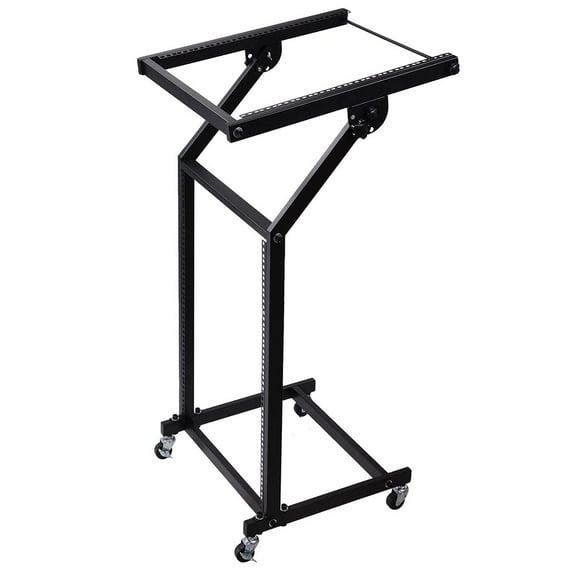 Rolling DJ Mixer Stand Stage Cart Adjustable Rack Mount Studio Equipment Music Party Show 12UX