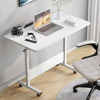 pc desks Removable Bedside Table Laptop Desk with Rollers and C-Fr Universal XL Rolling Laptop Desk Height Adjustable Standing Desk Sofa Overbed Beside Table