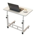 thumbnail image 1 of Rolling Desk Adjustable Standing Desk, Mobile Side Table 31.4 Inches w/Wheels Adjustable C Table Movable Portable Laptop Computer Stand for Bed Sofa,White, 1 of 7
