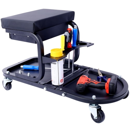 Rolling Detailing & Utility Cart, Multi-Purpose Heavy Duty Storage Cart for Cars Trucks SUVs RVs Home Garden Garage Daily Use - Black