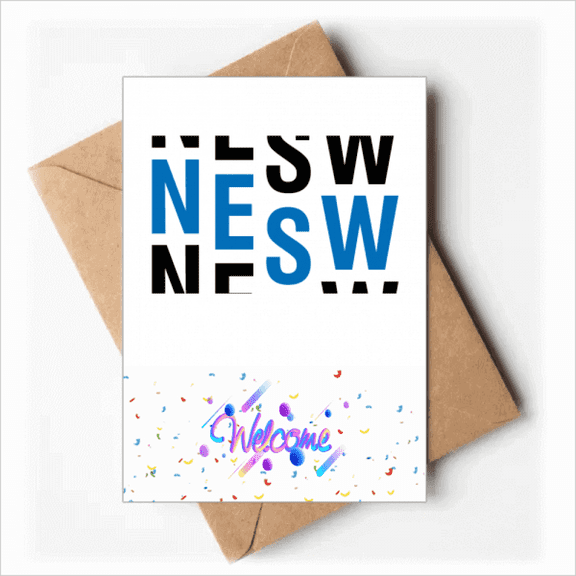 Rolling Display Direction Fluctuation Welcome Back Greeting Cards Envelopes Blank