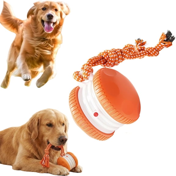 Rolling Dog Toy  Automatic Electric Rolling Pet Toy Ball with Rope,Adjustable Dual Speed Modes,Interactive Dog Toys for Small Medium Large Dogs, Automatic Dog Balls to Keep Them Busy