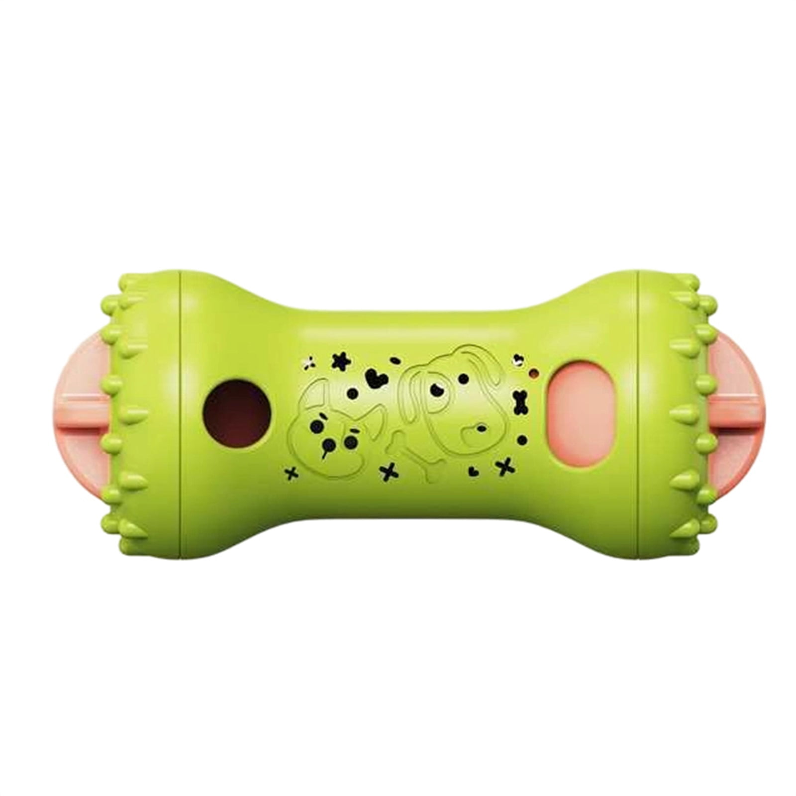 Rolling Dog Treat Dispensing Toy, Interactive Slow Feeder with Treat Leaking Design, Durable Chew Toy for Small Medium Dogs, Green