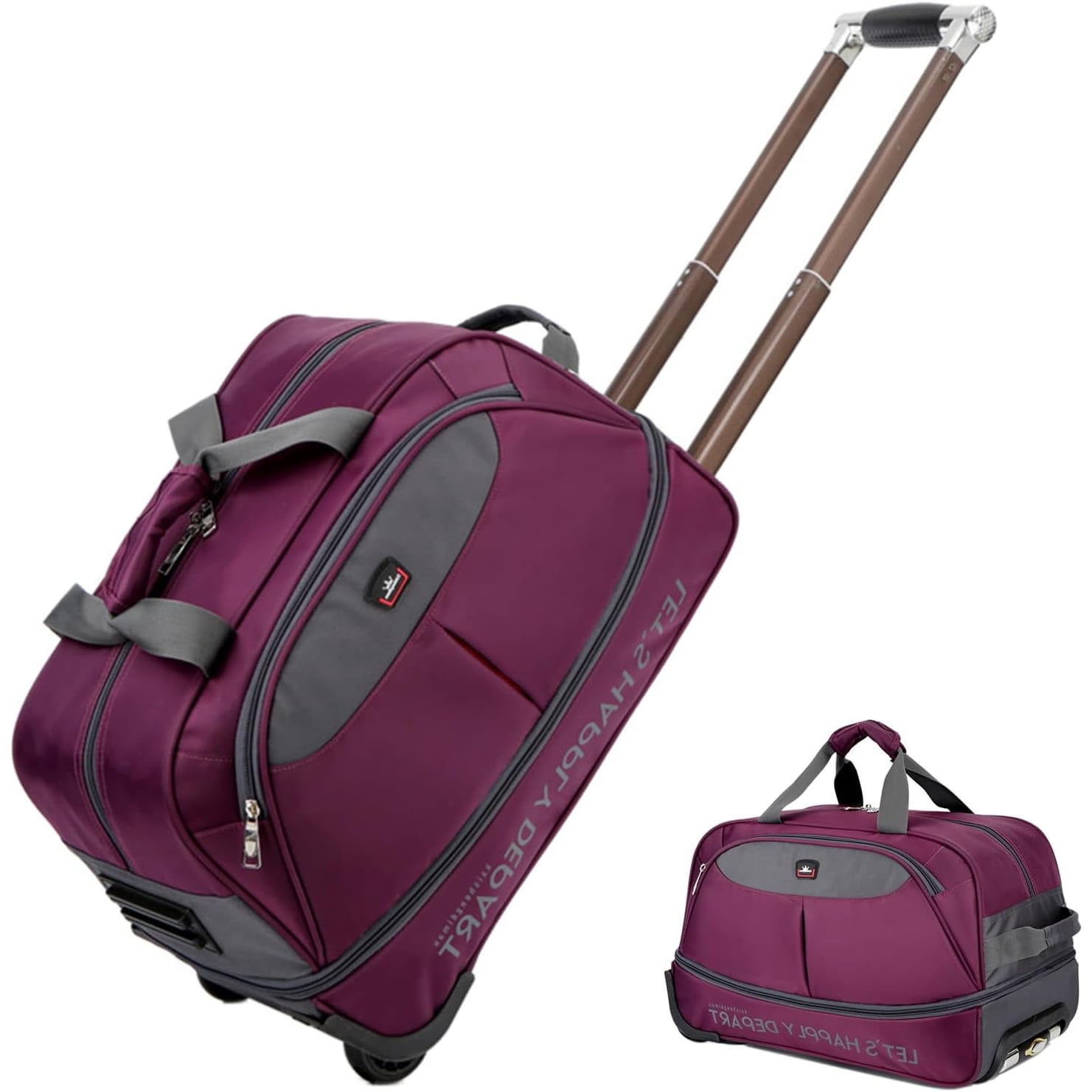 Rolling Duffel Bag with Wheels - 22 Inch Trolley Travel Bag ...