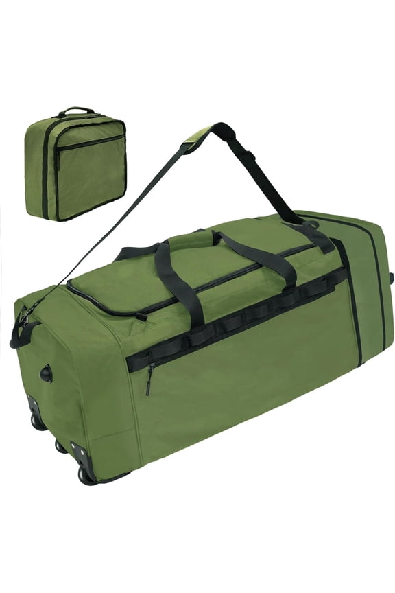 Rolling Duffle Bag for Travel with 3 Wheels, 28" 110L-120L Large Wheeled Duffel, Expandable Foldable Soft Carry Luggage, No-Sag Design Lightweight Travel Duffel Bag for Men Women