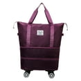 thumbnail image 1 of Rolling Duffle Bag with Detachable Wheels, Expandable Foldable Travel Tote Bag with Trolley Sleeve, Large Capacity Luggage Bag Carry on Weekend Bag, 1 of 4