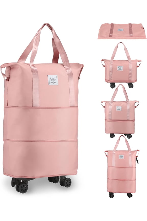 Rolling Duffle Bag with Wheels, Expandable Foldable Duffle Bag for Travel, Rolling Under Seat Luggage Carry  Duffel Bags, Wheeled Travel Duffel Large Overnight Weekend Bags ()