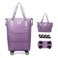 thumbnail image 1 of Rolling Duffle Bag with Wheels, 3-Layers Expandable Travel Bag, Foldable Carry-on Bag, Travel Luggage Bag for Men and Women Light Purple, 1 of 9