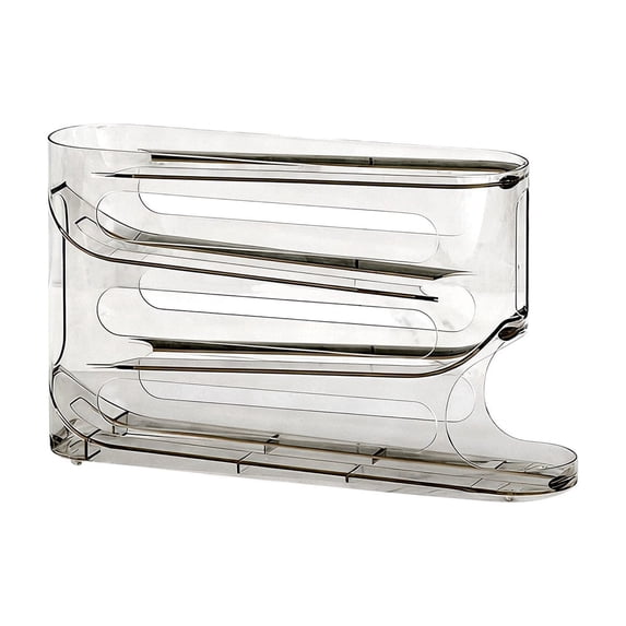 Rolling Egg Organizer Egg Storage Rack with Rolling Tray Transparent Plastic Egg Holder for Refrigerator Door or Countertop Space Saving Kitchen Organizer for Eggs