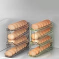 thumbnail image 1 of Rolling Egg Organizer for Refrigerator Door, Auto Rolling Egg Dispenser Tray with Lid, Stackable Clear Plastic Egg Holder Storage Rack for 12–18 Eggs, 1 of 6