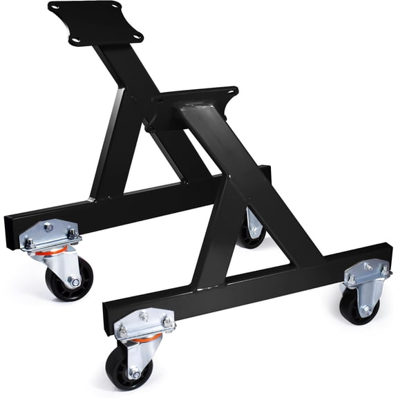 Rolling Engine Storage Stand, LS Compatible Engine Stand with Swivel Caster, Fits GM Chevy V8 LSx, Support for Engines and Transmissions, 2-Piece (Black)