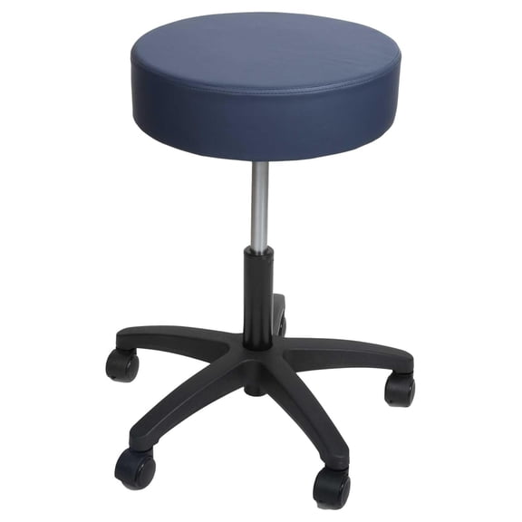 Rolling Exam Stool with Wheels, 18.5 Inch to 25 Inch Adjustable Height for Dentists, Spas, & Environments, 5 Casters, Easy Assembly, Blue