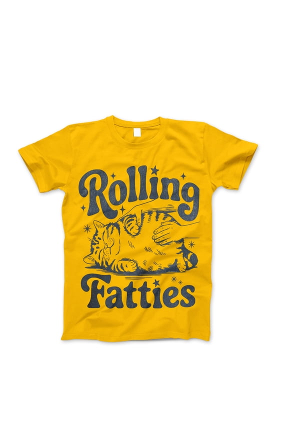 Rolling Fatties Cat Graphic T-Shirt - Cute Pet Lover Tee for Men and Women, Funny Animal Humor Shirt, Casual Short Sleeve Top