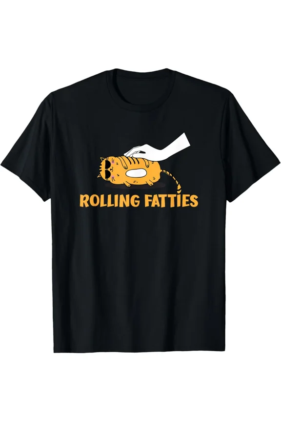 Rolling Fatties Cat Kitty Chill Humor Pet Lover Gift Unisex T-Shirt, up to size 5XL