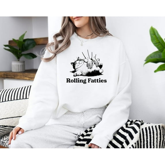 Rolling Fatties Cat Sweatshirt, Funny Cat Shirt, Cat Lovers Hoodie, Trendy T-shirt, Sarcastic Hoodie, Cute Cat Tee, Fat Cat Sweatshirt