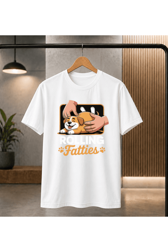 Rolling Fatties Chubby Dog Lover Funny Pet Owner Gift T-shirt, for men & women, S-5XL