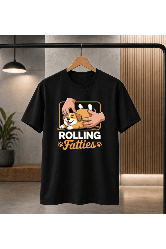 Rolling Fatties Chubby Dog Lover Funny Pet Owner Gift T-shirt, for men & women, S-5XL