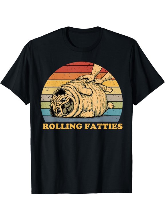 Rolling Fatties Dog Funny Pug Meme Costume Unisex T-Shirt