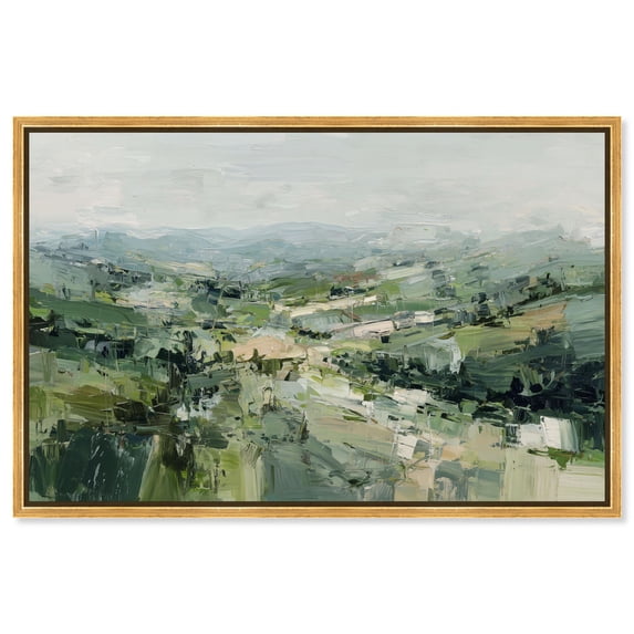 Rolling Fields Canvas Print Landscape Wall Art by Art Remedy, Gold Frame, 24 x 16