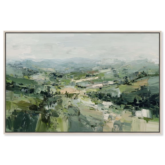 Rolling Fields Canvas Print Landscape Wall Art by Art Remedy, Silver Frame, 54 x 36