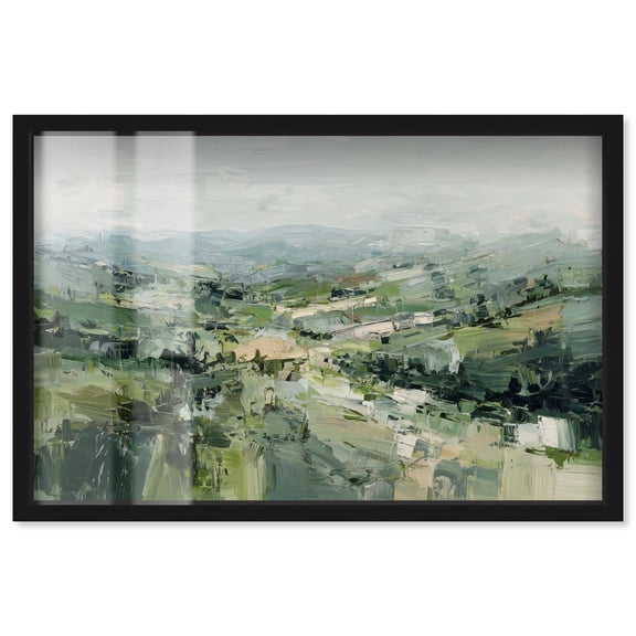 Rolling Fields Shadowbox Print Landscape Wall Art by Art Remedy, Black Frame, 36 x 24