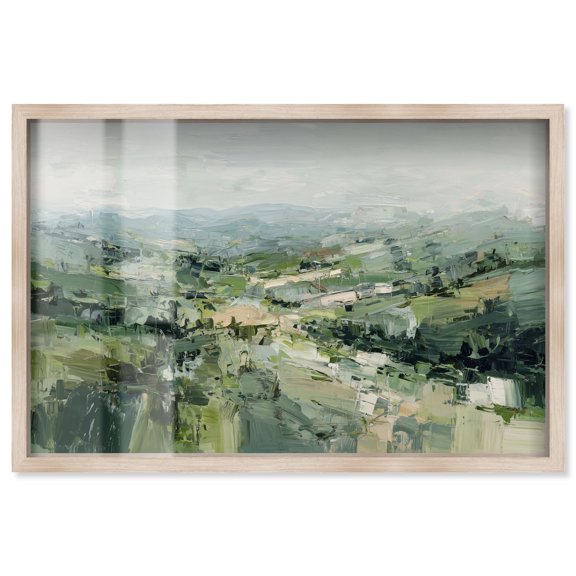Rolling Fields Shadowbox Print Landscape Wall Art by Art Remedy, Blonde Frame, 15 x 10
