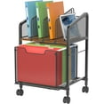 thumbnail image 1 of Rolling File Cabinet with Adjustable Dividers, Mobile Filing Cabinet with Storage Drawer on Lockable Wheels, Hanging File Organizer Beside Under Desk for Office, Home（Patent Pending）, 1 of 8