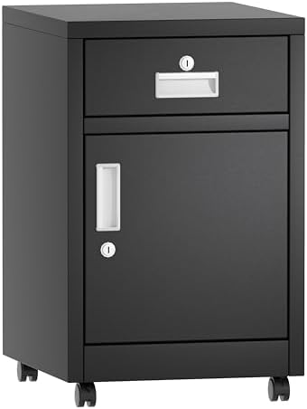 Universal File Drawer Rolling File Cabinet, Mobile File Cabinet with Lock, Vertical File ...