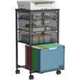 Rolling File Cart with 4 Storage Drawers, Filing for Home