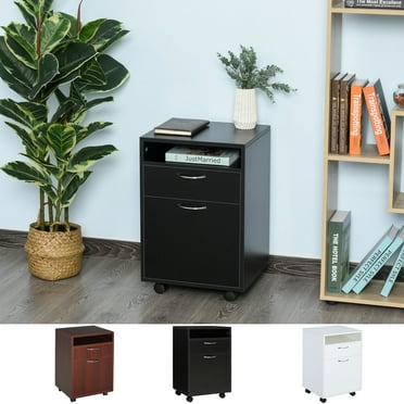 Rolling Filing Cabinet Storage W/ Drawer & Shelf Home Office Furniture