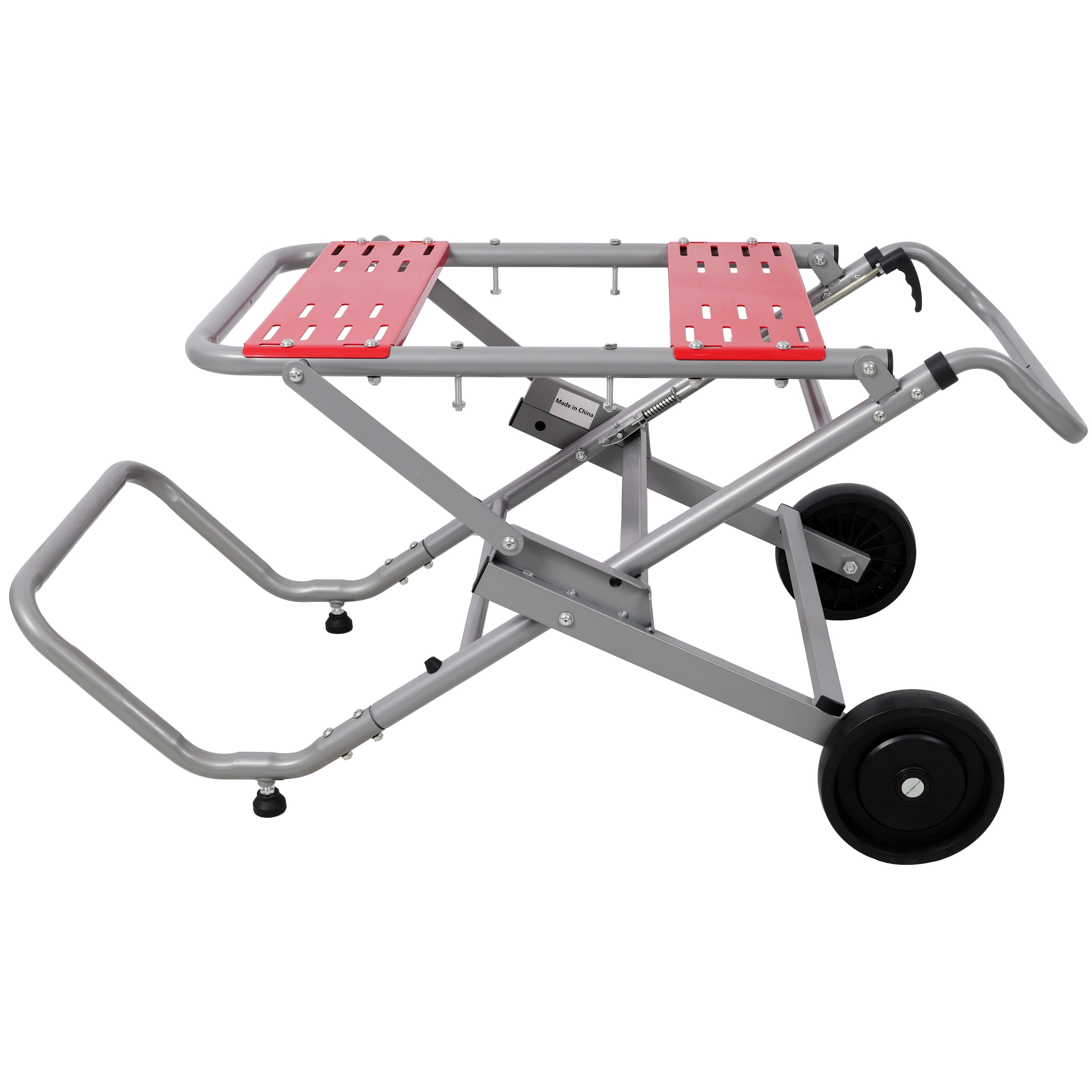 Rolling Foldable Table Saw Stand, Heavy‑Duty Universal Steel Base with 8" Wheels, Adjustable Height, 330Lbs Capacity for Woodworking Garage Workshop Job Site
