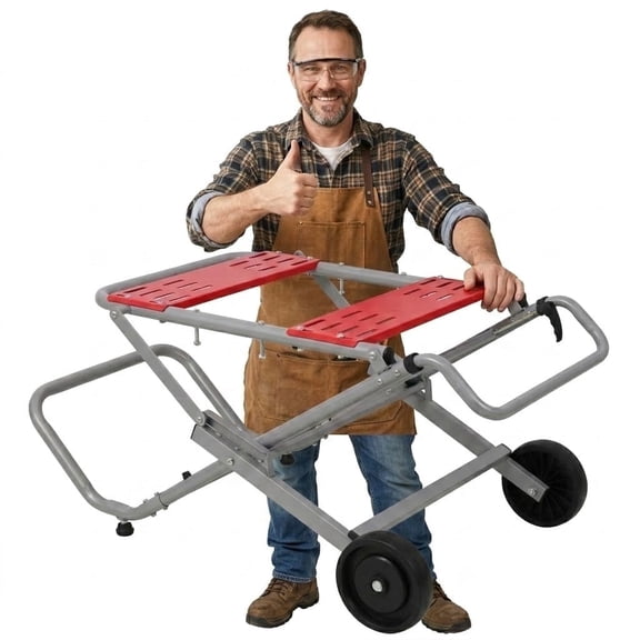 Sfirey Rolling Foldable Table Saw Stand, Heavy Duty Portable Universal Table Saw Base with 8" Wheels for Woodworking Garage