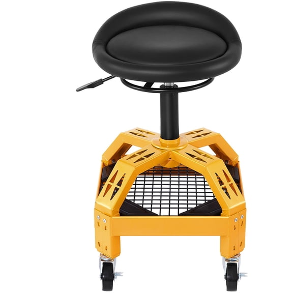 Rolling Garage Stool 300 lbs Capacity, 24-28.7 Inch Adjustable Height technician Seat with Swivel Wheels and Tool Tray