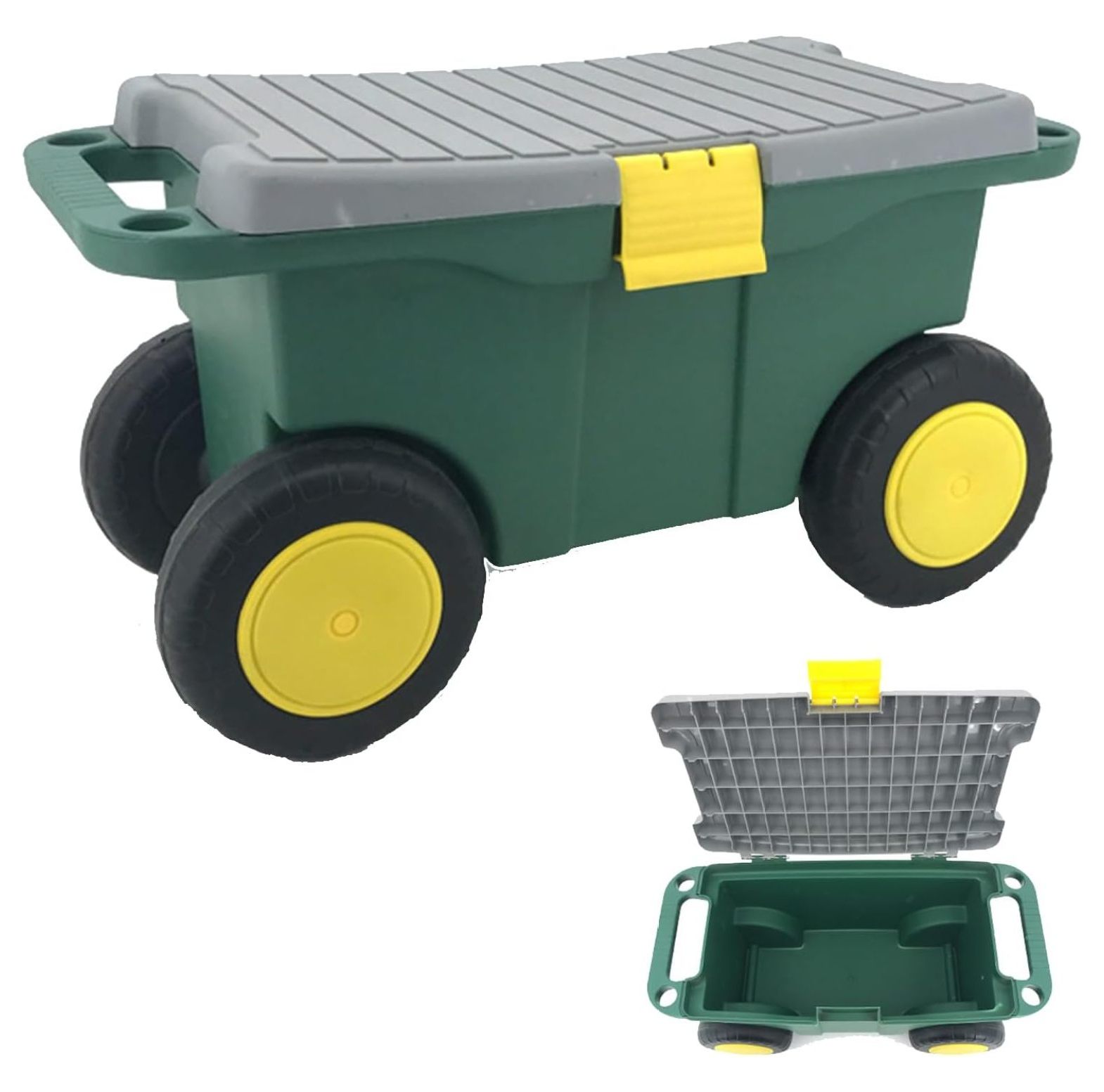 Rolling Garden Storage Tool Cart, Heavy Duty Plastic Portable Tool Box